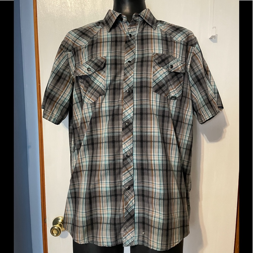 Men’s Western Style Shirt, Coastal, Size XL
